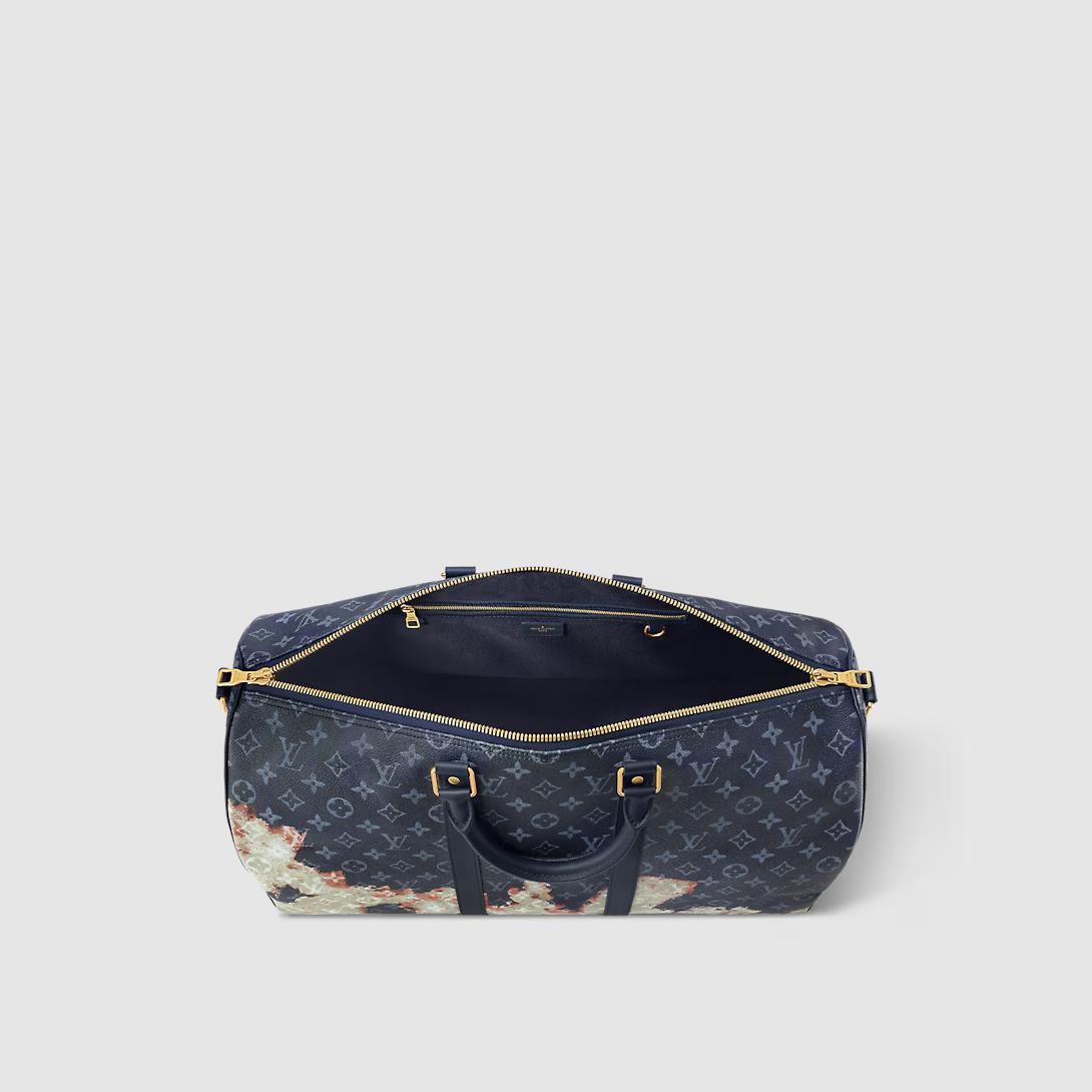 Túi Louis Vuitton Keepall Bandoulière 50 Monogram Nam Xanh Dương